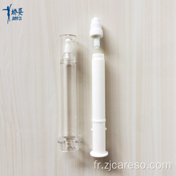 Bouteille de seringue cosmétique sans air blanche de 10 ml, 20 ml